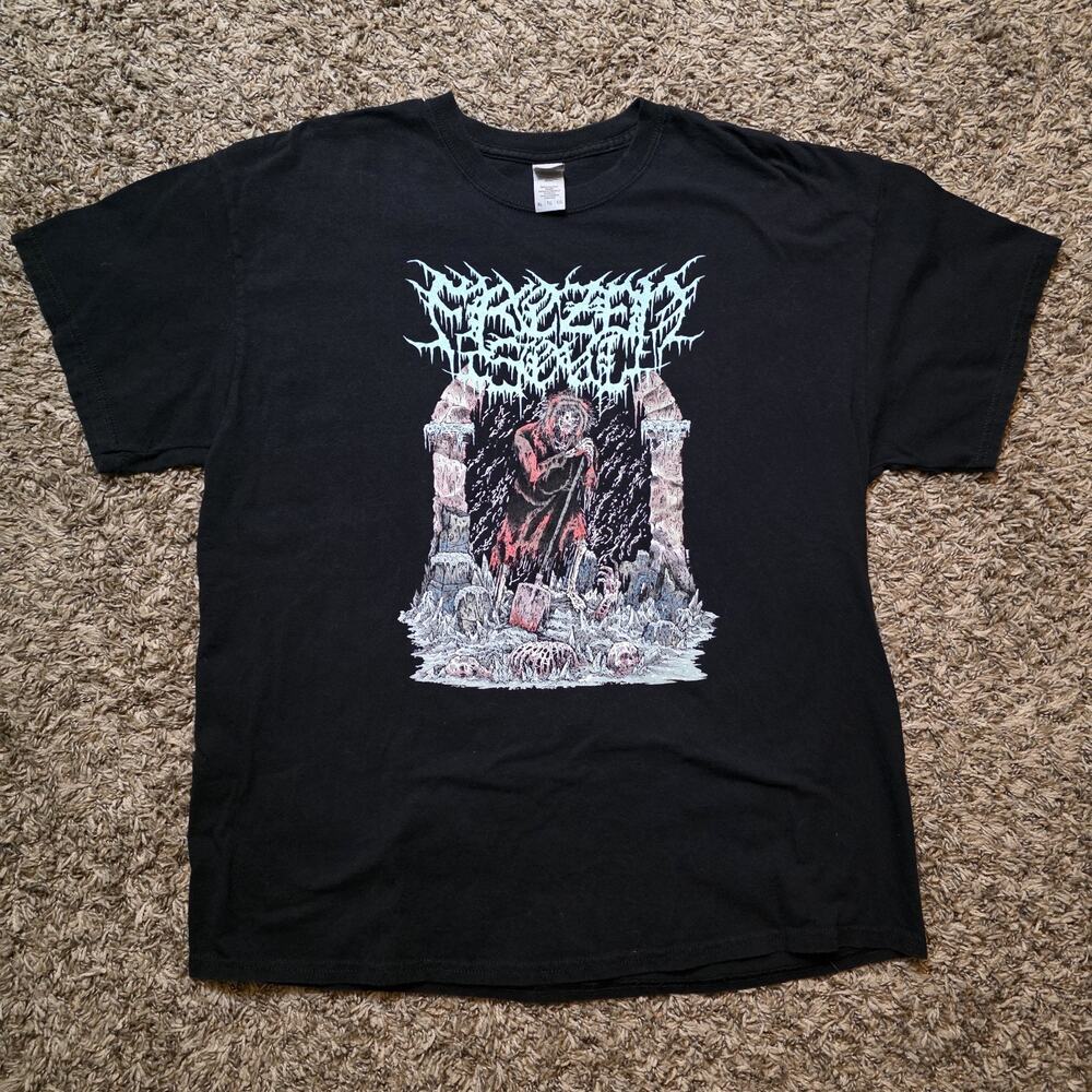 Frozen Soul Glacial Domination Rock Band T-Shirt Black Gildan Heavy Cotton XL